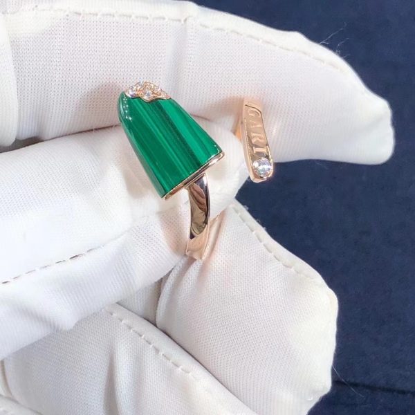 Nhẫn BVLGARI Gelati kim cương Malachite vàng hồng 18K