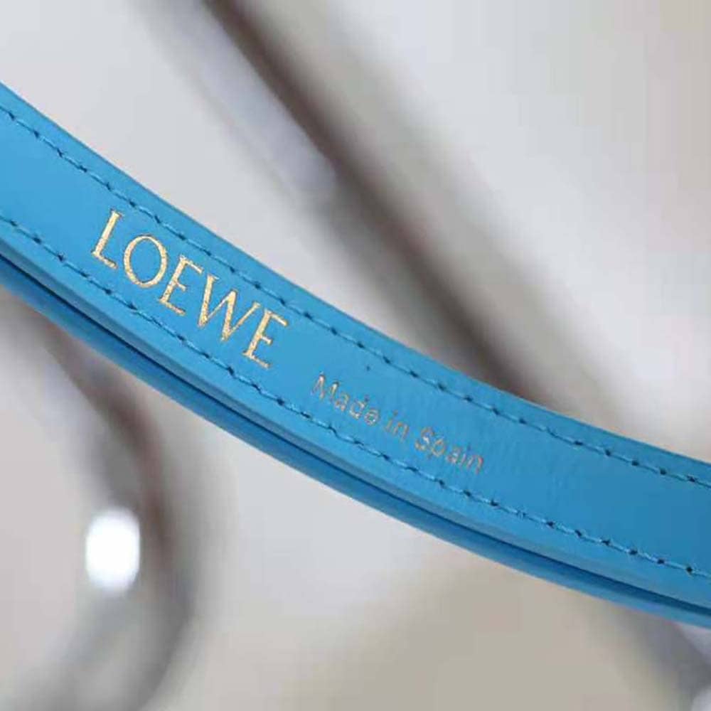 TÚI LOEWE Goya bằng da bê lụa màu xanh blue