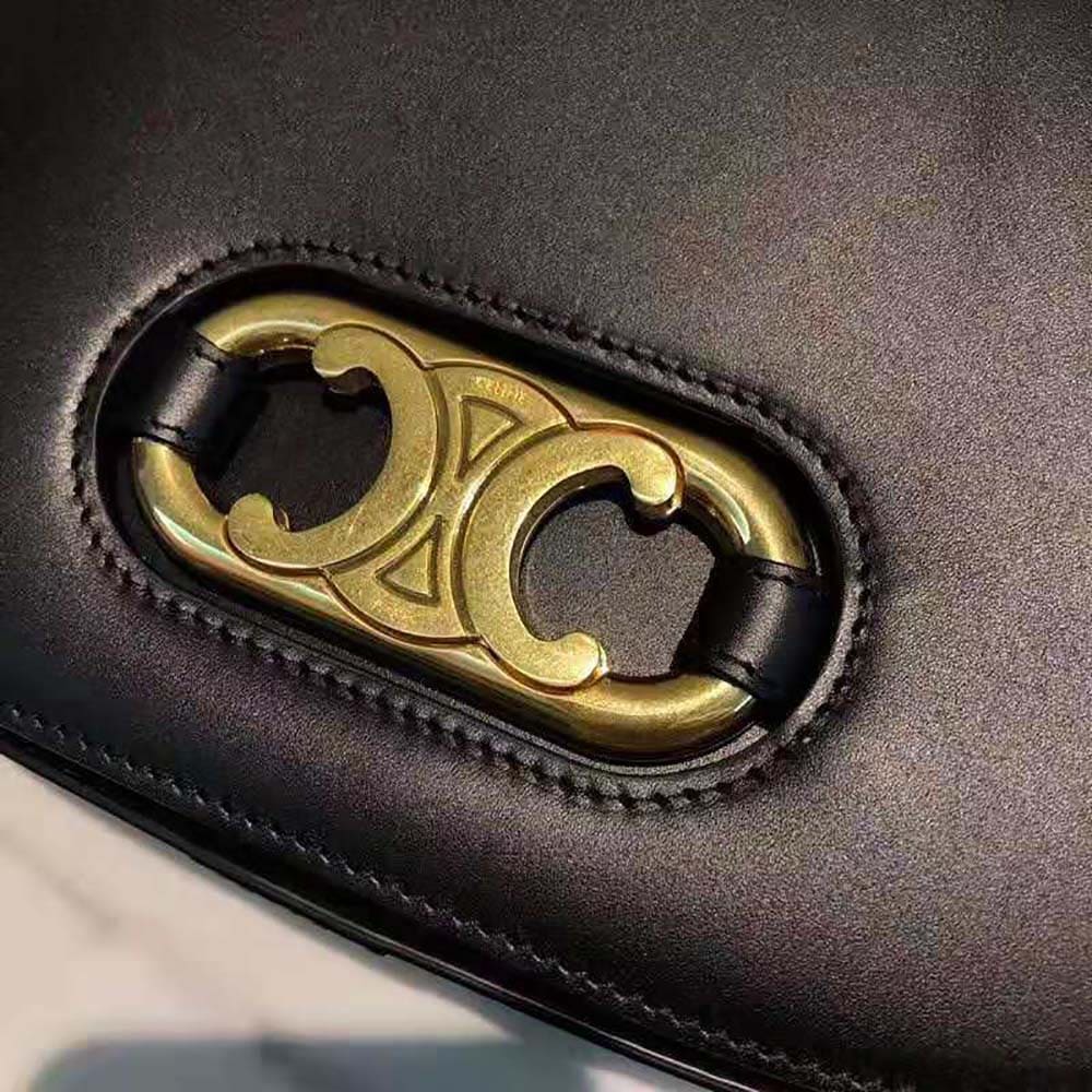 TÚI Celine Women Medium Maillon Triomphe Bag in Natural Calfskin-Black