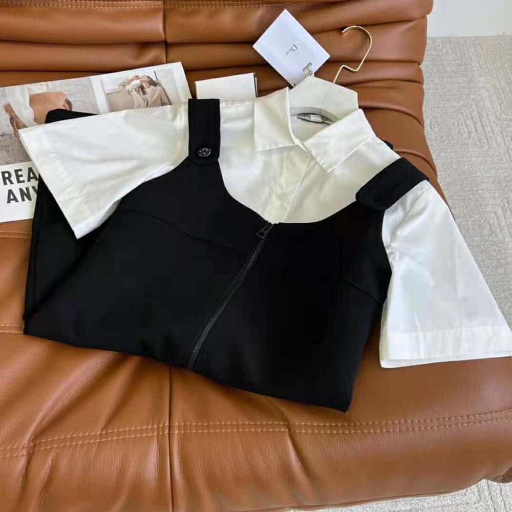Váy Dior Short Dress Black Wool and Silk