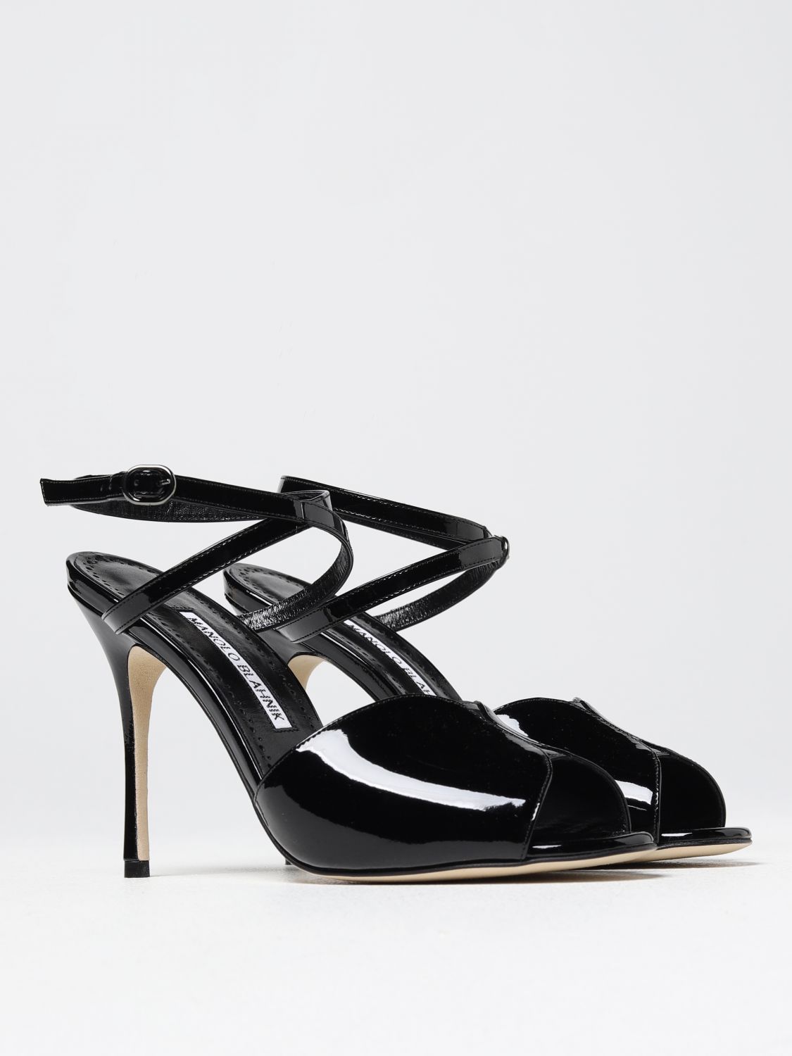 GIÀY MANOLO BLAHNIK Black heeled sandals