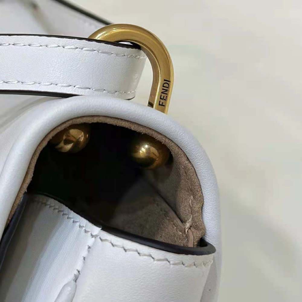 TÚI FENDI Women C’mon Mini White Leather Bag