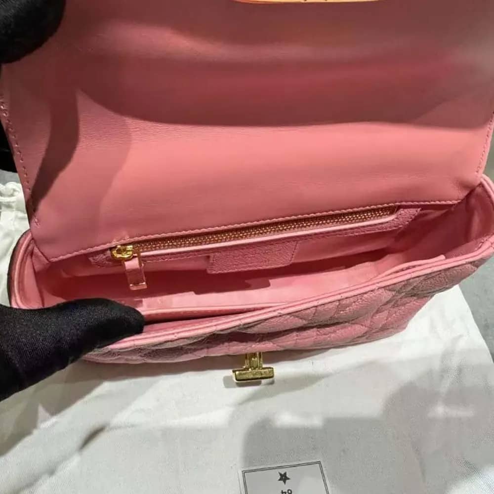 TÚI Dior Dior Caro nhỏ cho nữ màu hồng mềm mại Cannage Calfskin