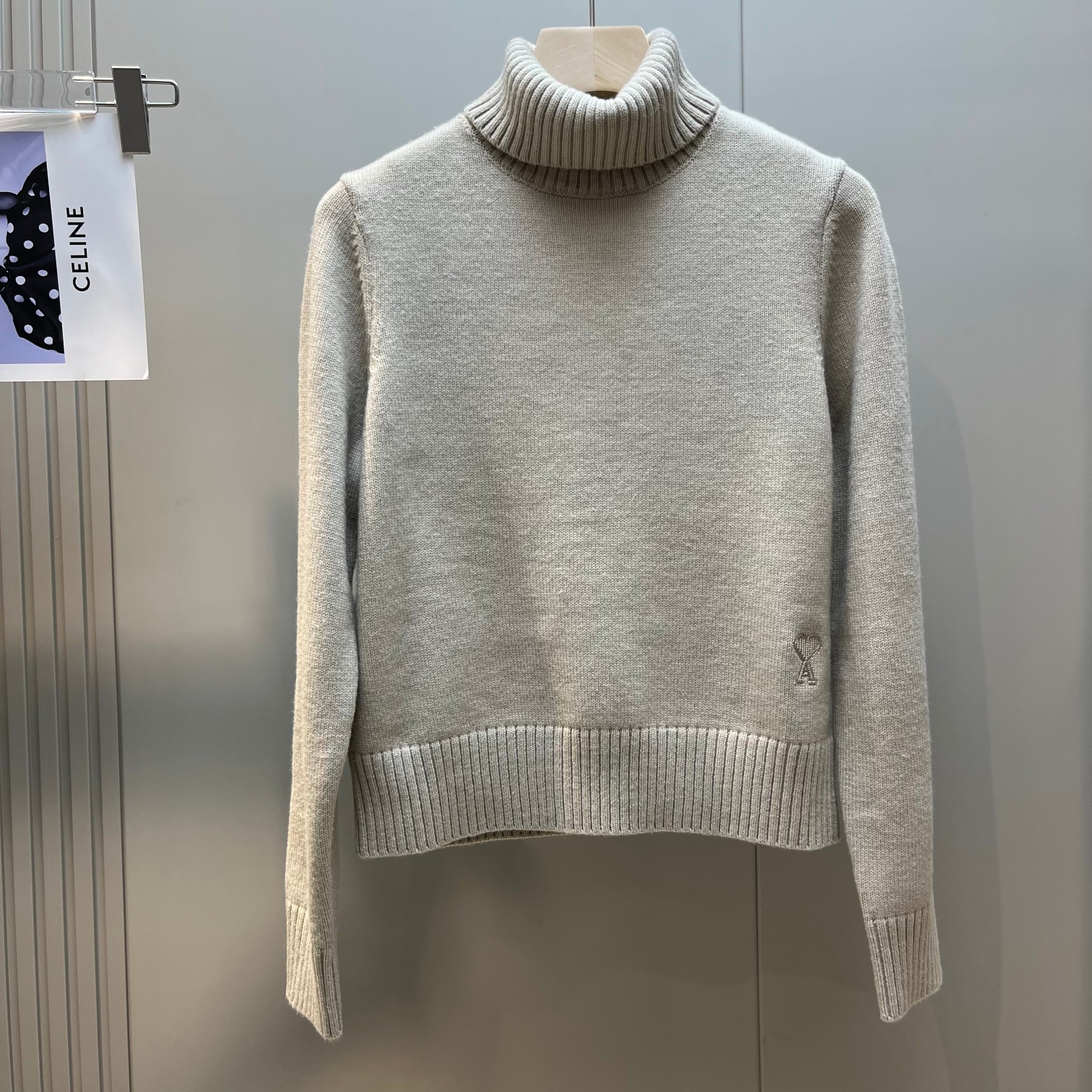 ÁO AMI embroidered Wool-jersey sweatshirt