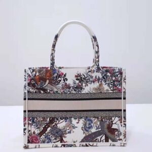 TÚI Dior Women Medium Dior Book Tote Ecru Multicolor Dior Jardin D’Hiver Embroidery