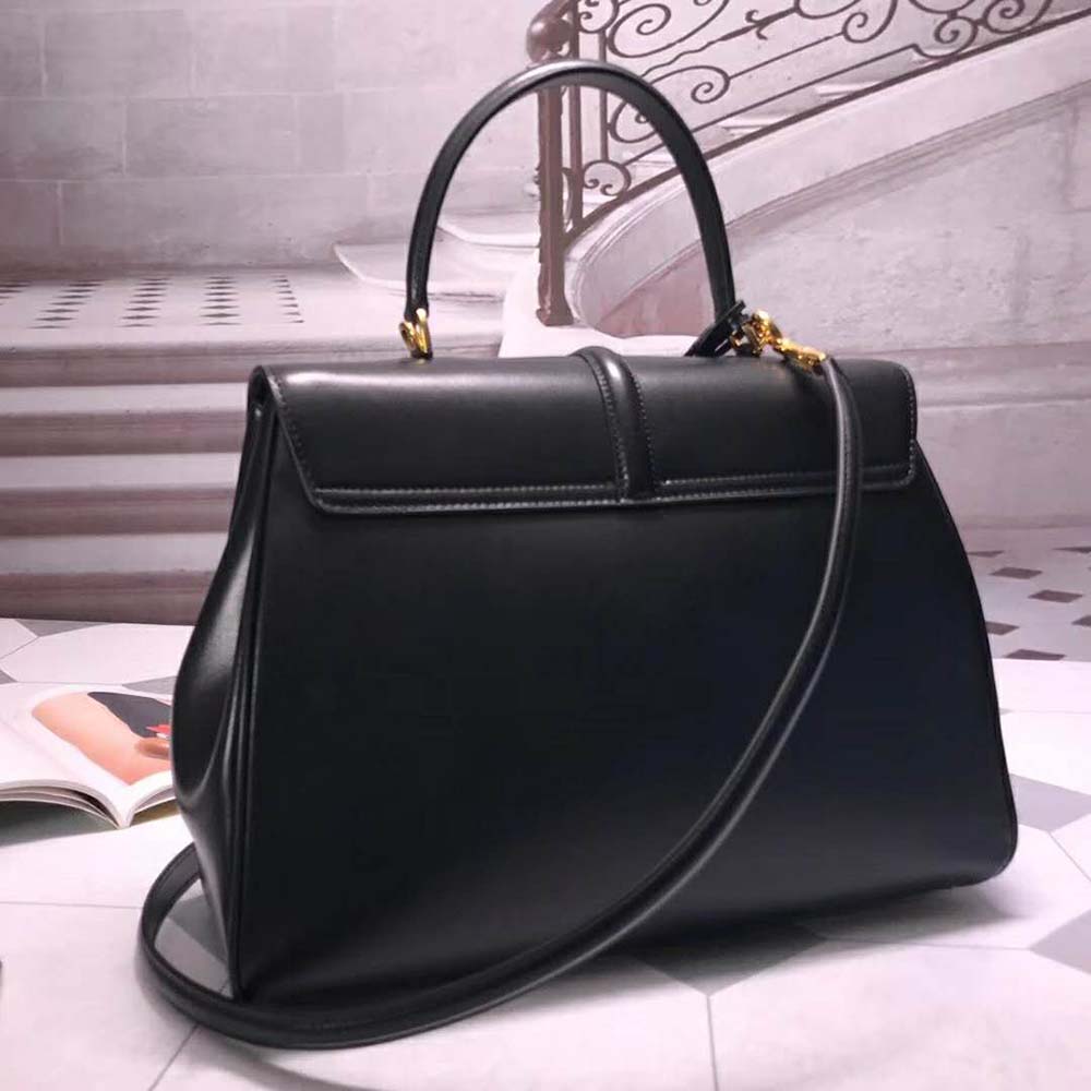 TÚI Celine Women Medium16 Bag in Satinated Calfskin-Black