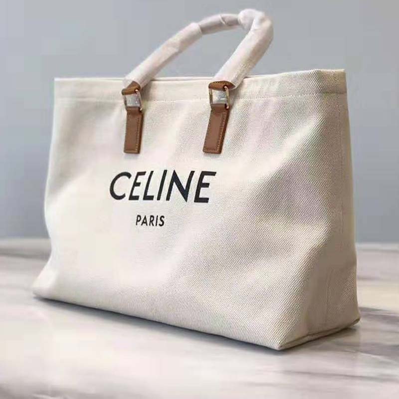 TÚI Celine Women Horizontal Cabas Celine in Canvas with Print-White