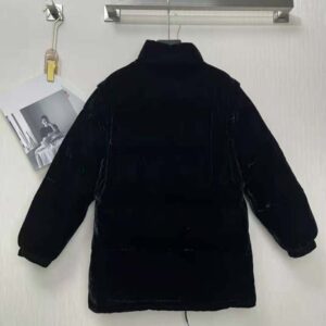 ÁO Prada Women Velvet Puffer Jacket-Black