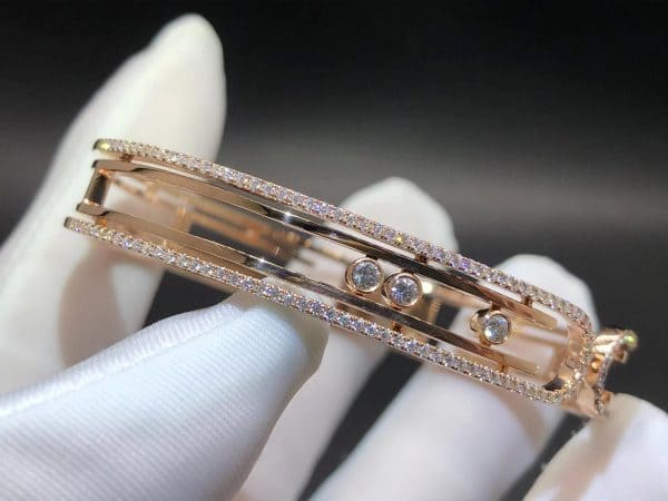 Vòng tay Messika Baby Move Diamond kim cương vàng hồng 18K