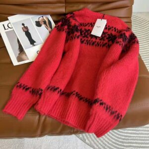 ÁO Celine Women Boxy Sweater in Brushed Wool