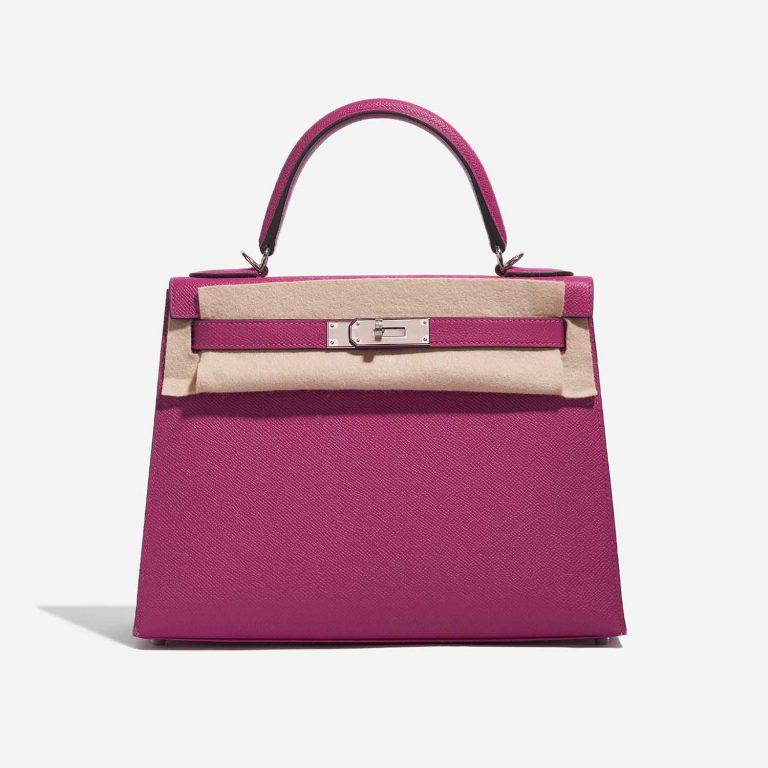 TÚI Hermès Kelly 28 Epsom Pourpre Silver Buckle khóa trắng