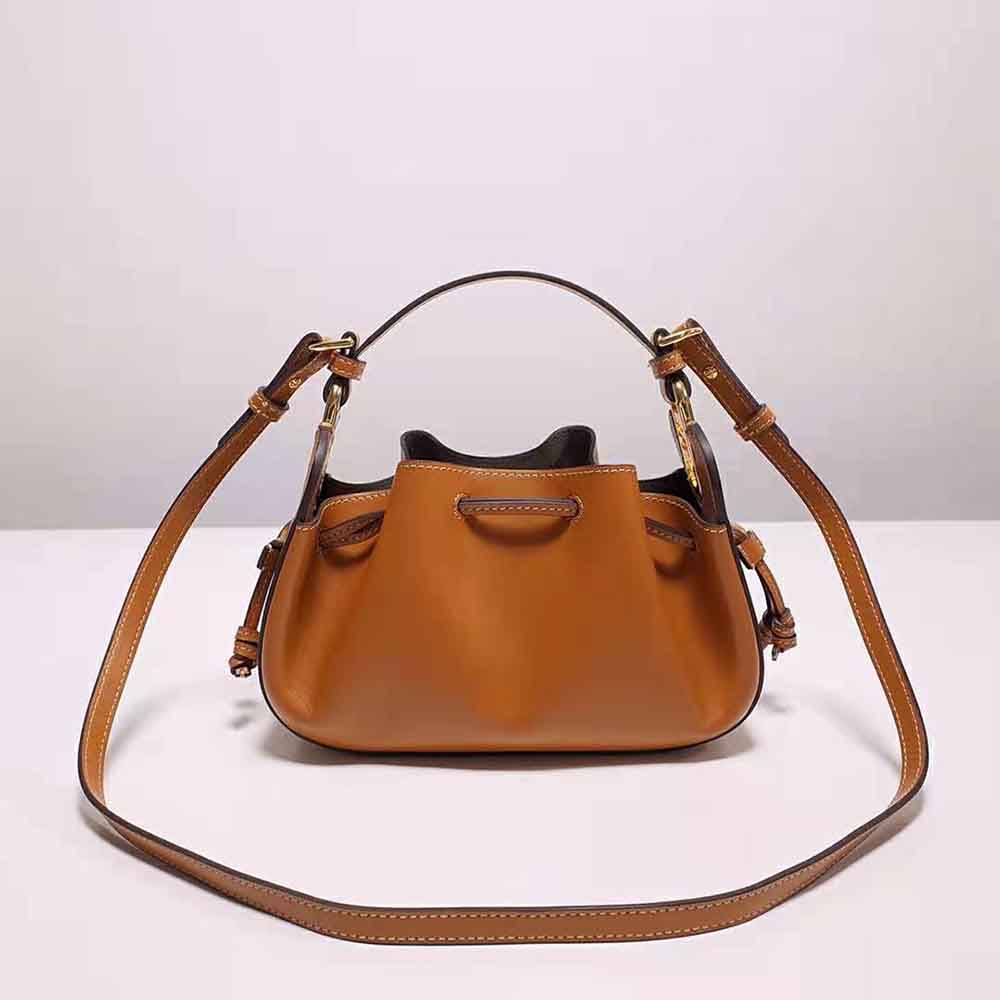 TÚI Fendi Women Pomodorino Brown Leather Mini-Bag