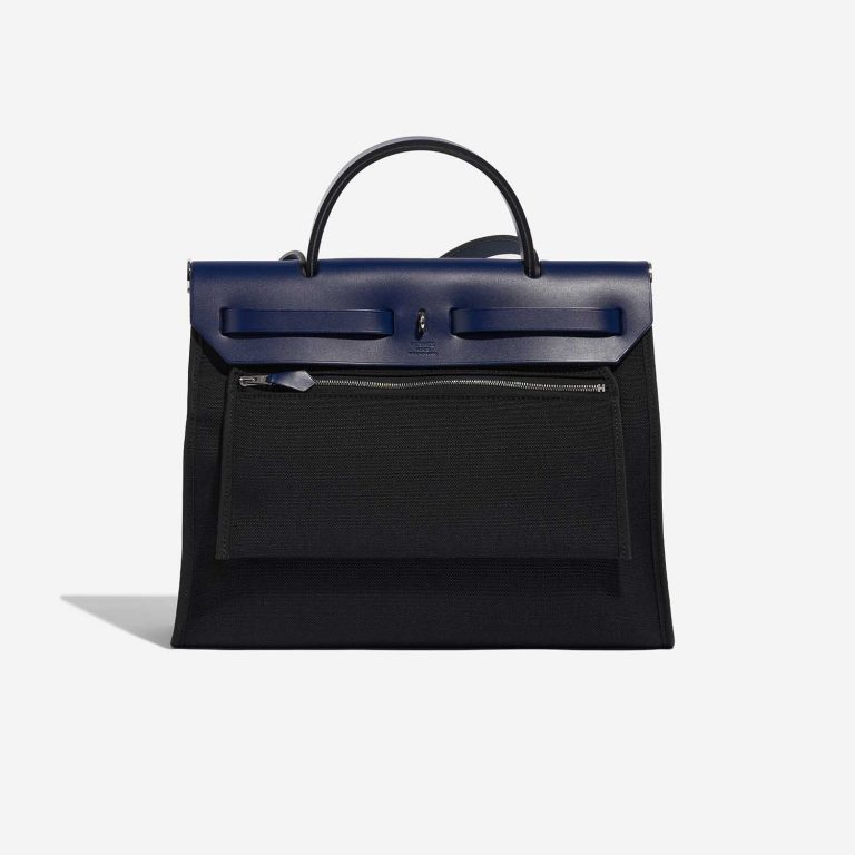 TÚI Hermès Herbag 31 Vache Hunter Toile Militaire Noir Bleu Saphir