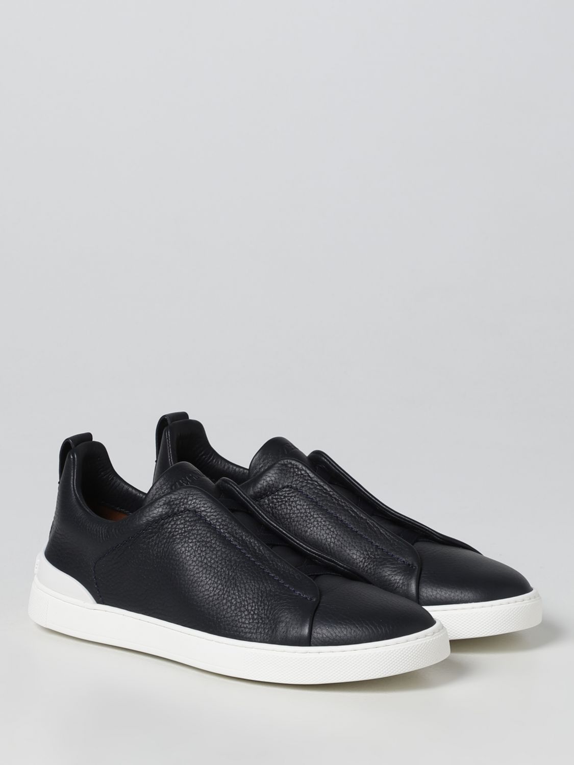GIÀY ERMENEGILDO ZEGNA Triple Stitch low-top leather and fabric trainers