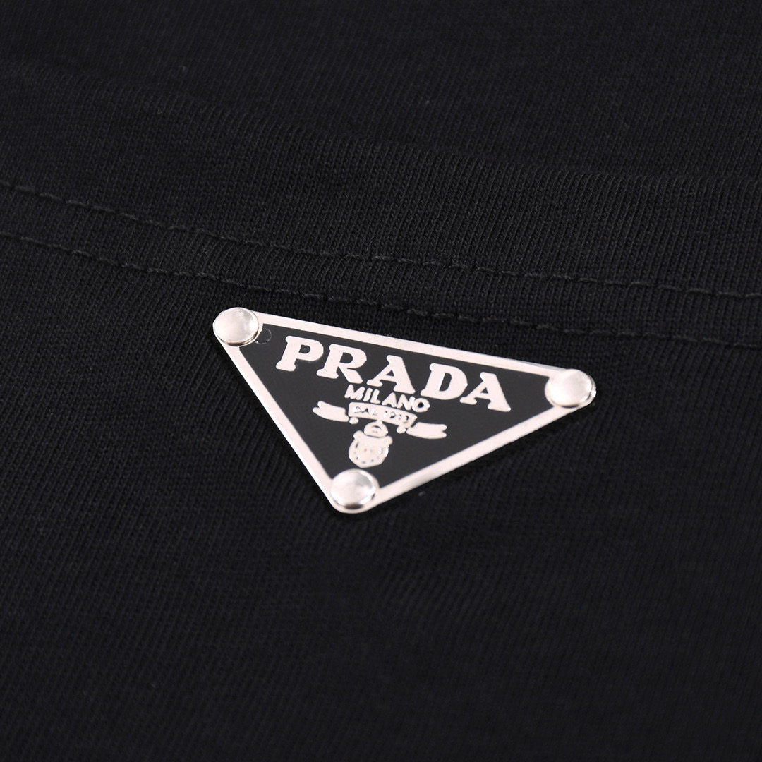 ÁO PRADA print cotton jersey T-shirt
