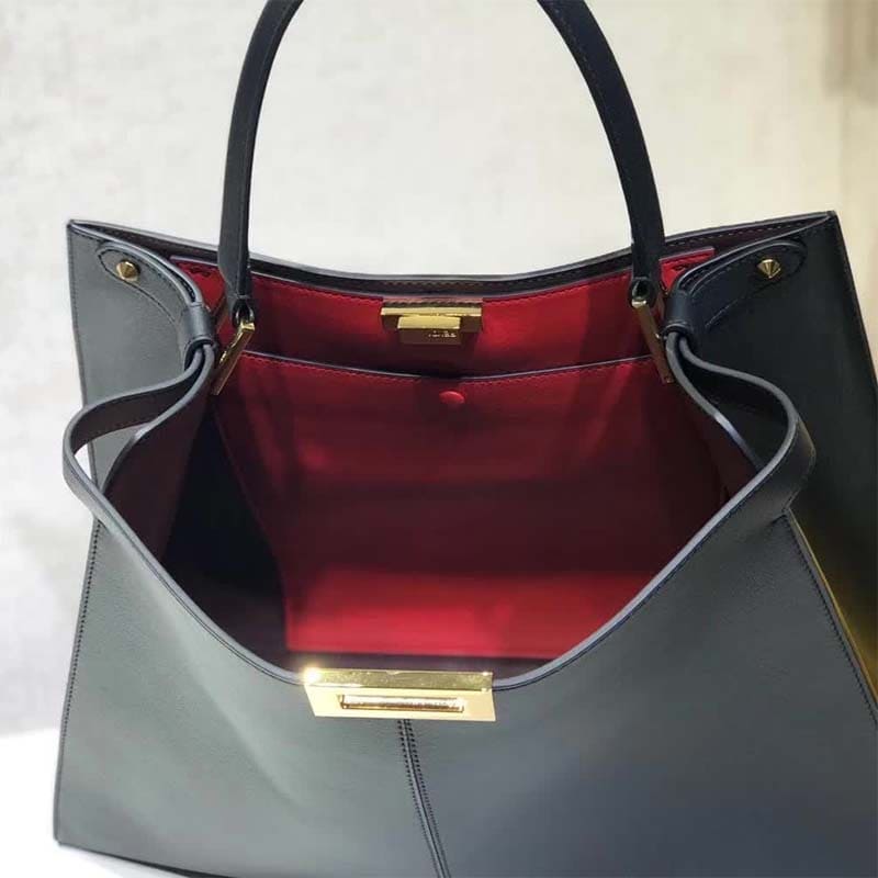 TÚI FENDI Women Peekaboo X-Lite in Leather Bag-Black