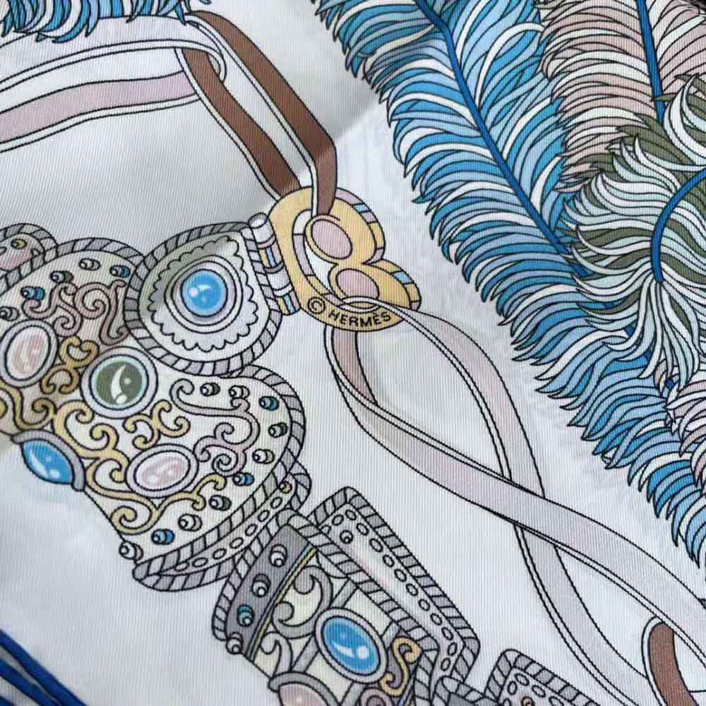 KHĂN Dior Women Le Jugement Square Scarf Blue Silk Twill