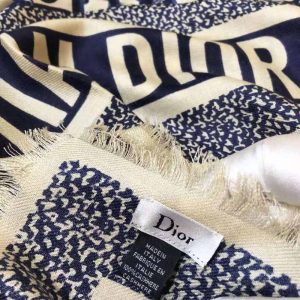 KHĂN Dior Women Dior Oblique Square Scarf Navy Blue Silk Twill