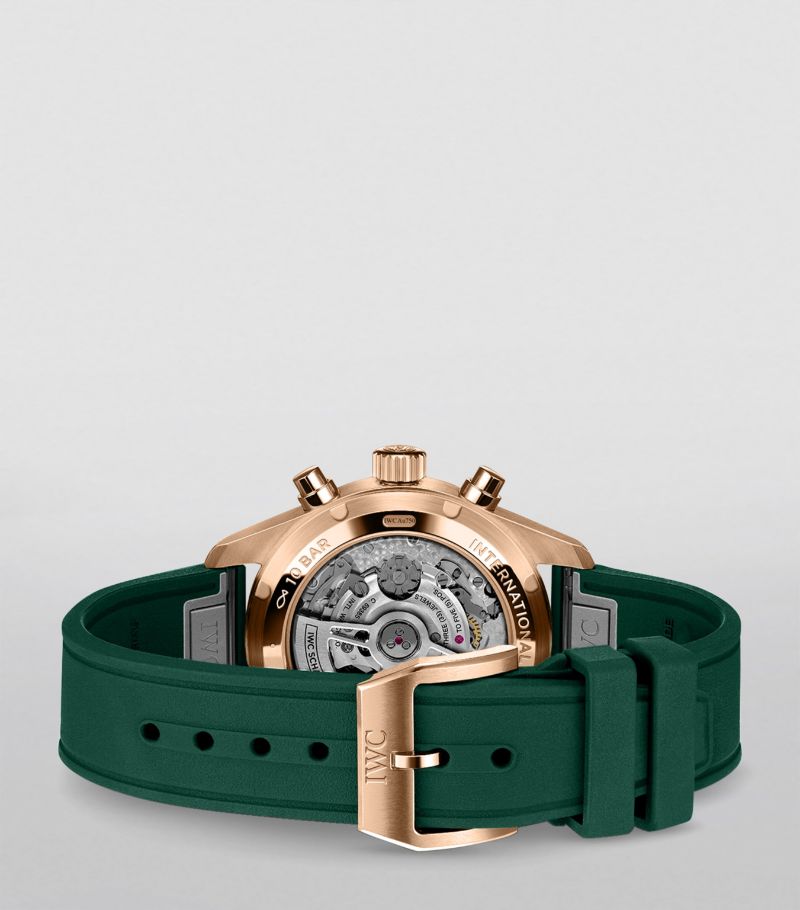 Đồng hồ IWC Rose Gold Pilot's Chronograph Watch mặt số màu xanh lá cây