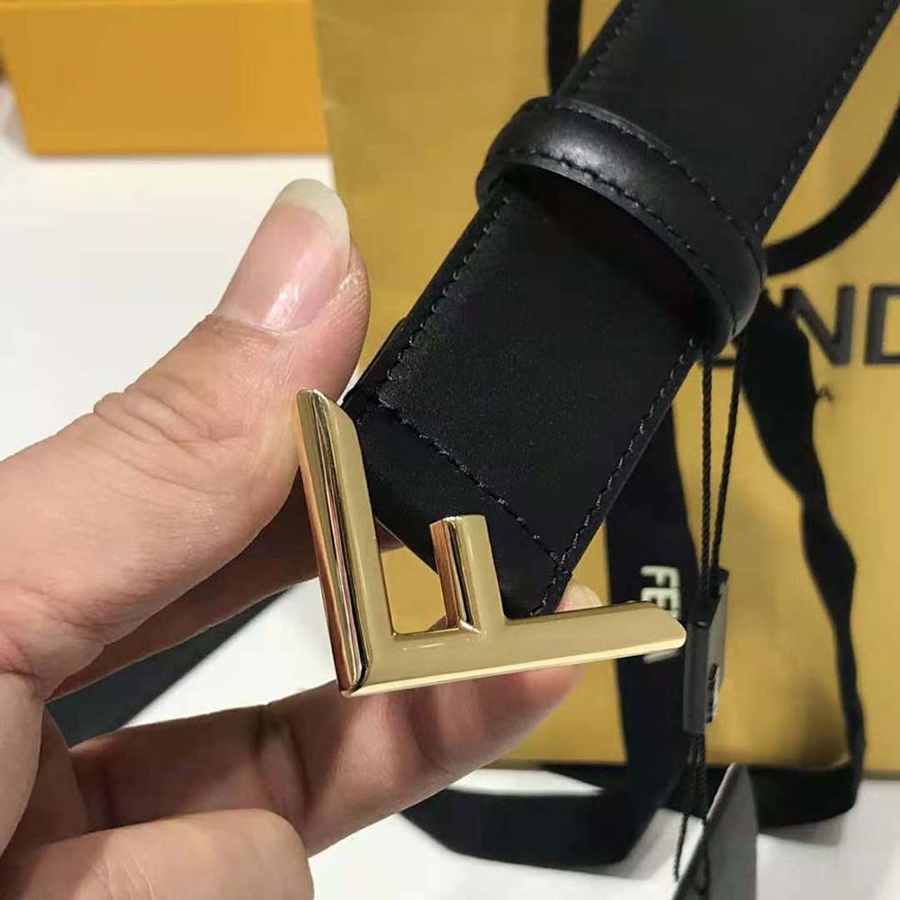 DÂY LƯNG Fendi Black Leather Belt