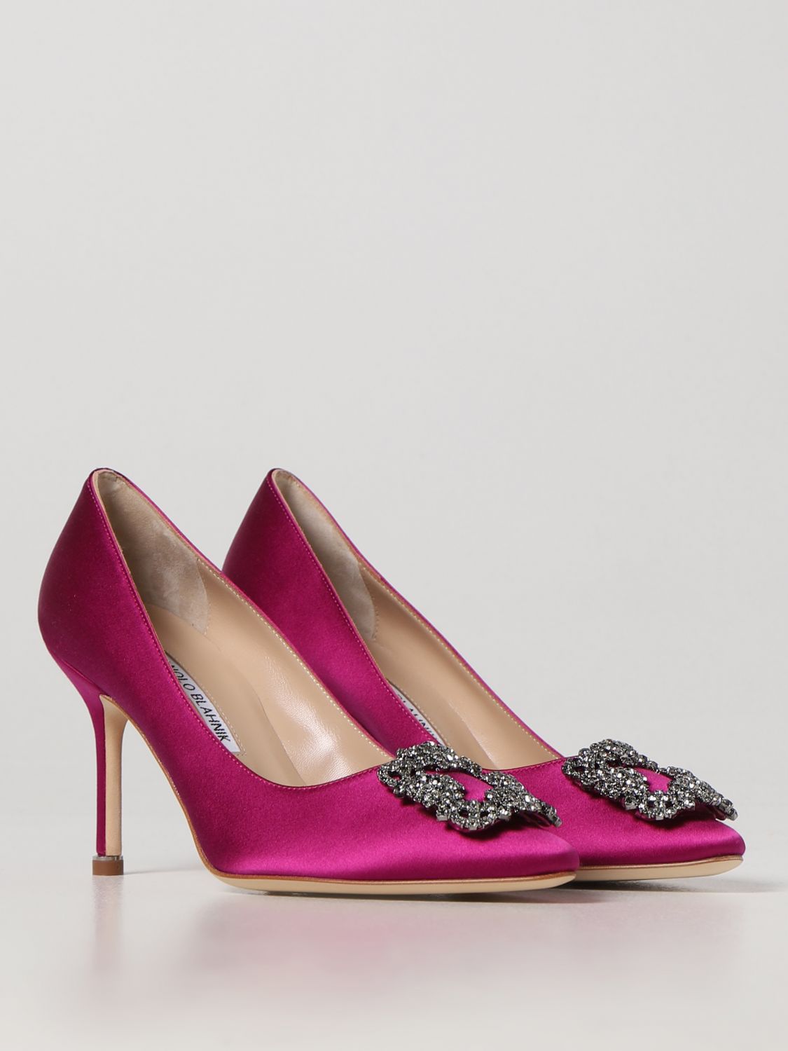 GIÀY MANOLO BLAHNIK Pink satin pumps shoes