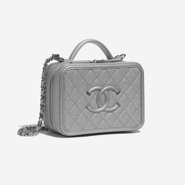 TÚI Chanel Vanity Case Medium Caviar Silver