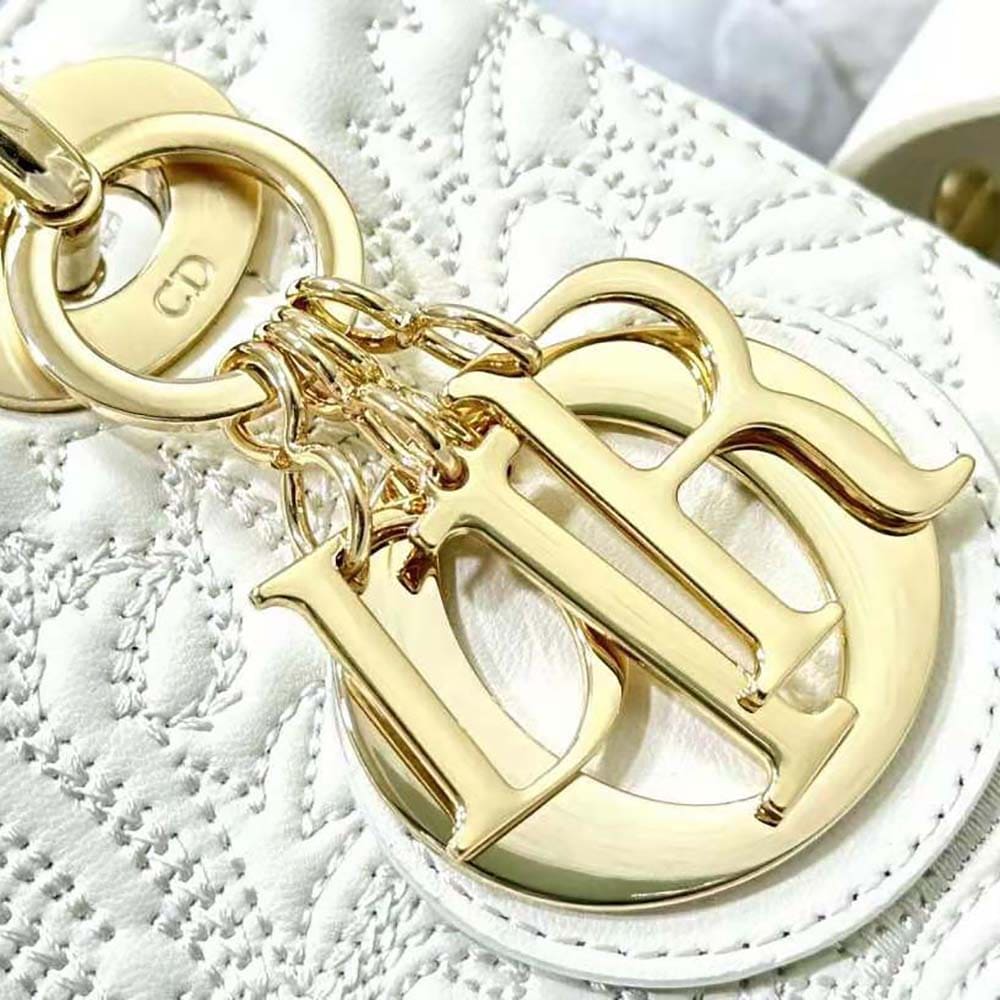 TÚI Dior Women Small Lady Dior my Abcdior Bag Latte Quilted-Effect Lambskin with Ornamental Motif