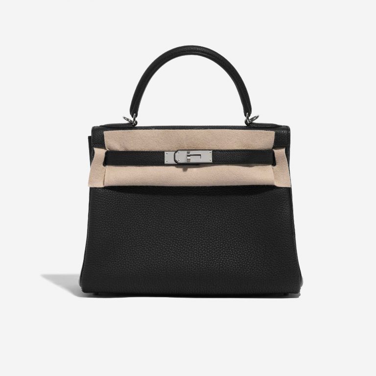TÚI Hermès Kelly 28 Togo Black Silver Buckle khóa trắng da Togo