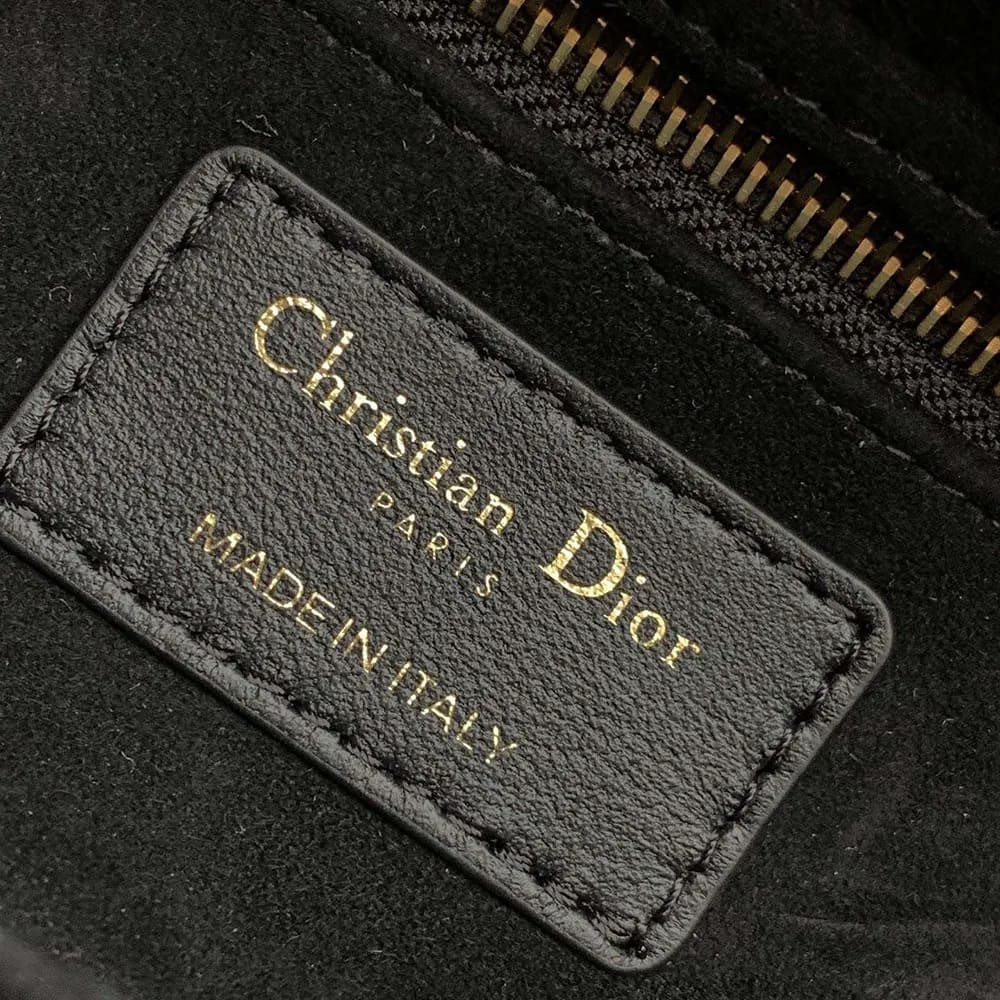 TÚI Dior nữ cỡ trung Lady Dior màu đen Cannage da cừu
