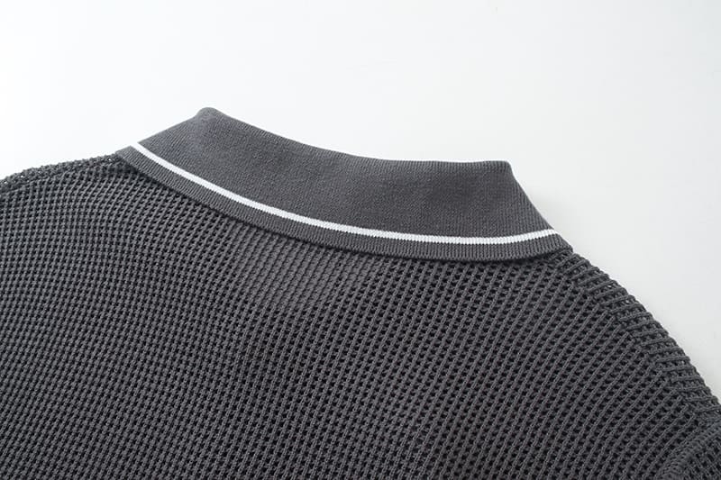 ÁO PRADA POLO SHIRT MESH MÀU XÁM UNISEX