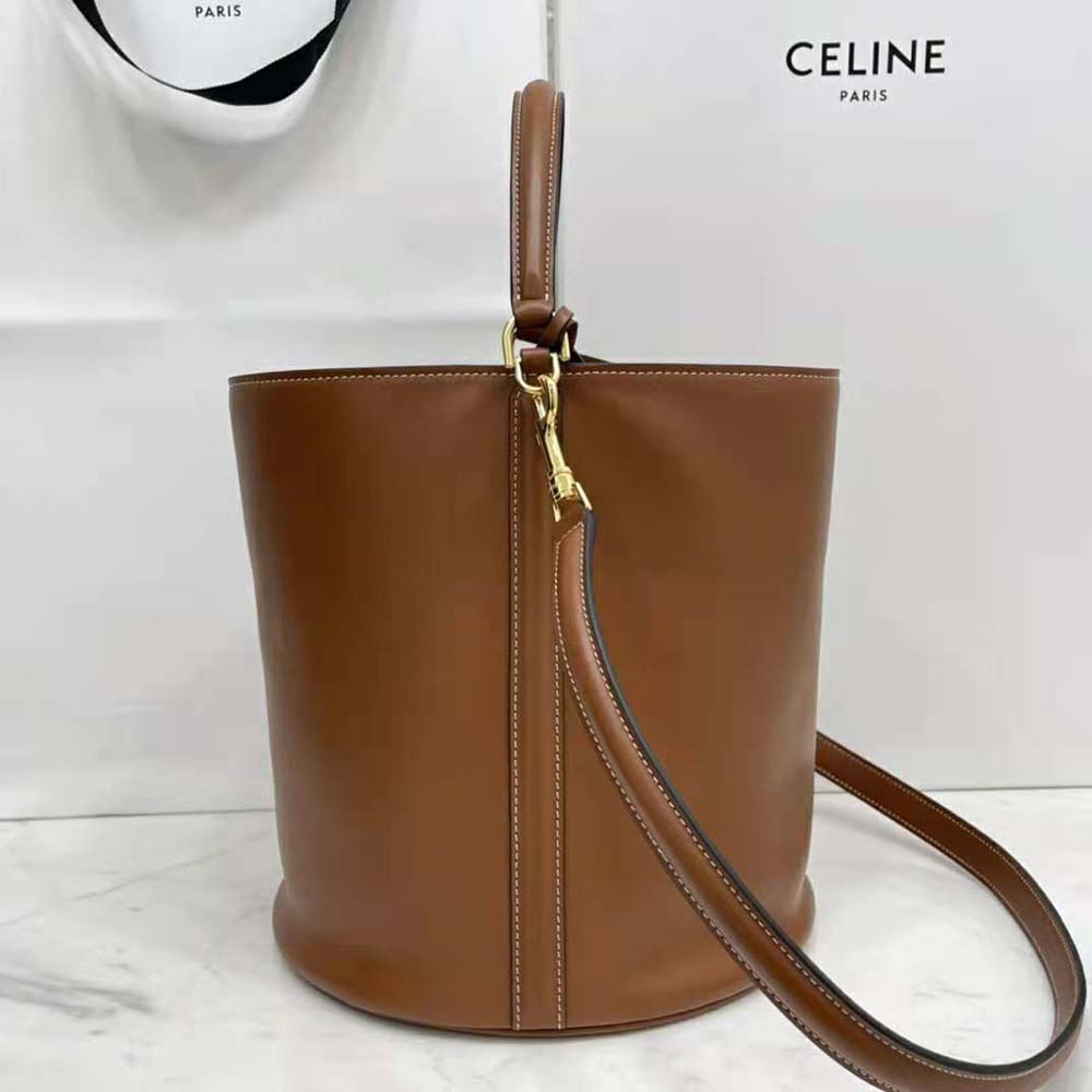TÚI Celine Women Bucket 16 Bag in Smooth Calfskin-Brown