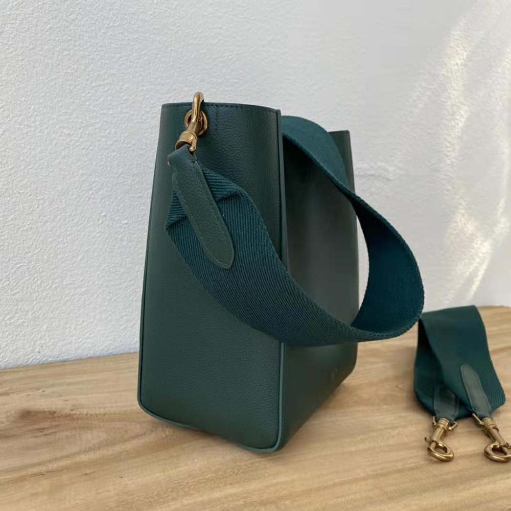 TÚI Celine Bucket Bag in Soft Grained Calfskin-Green