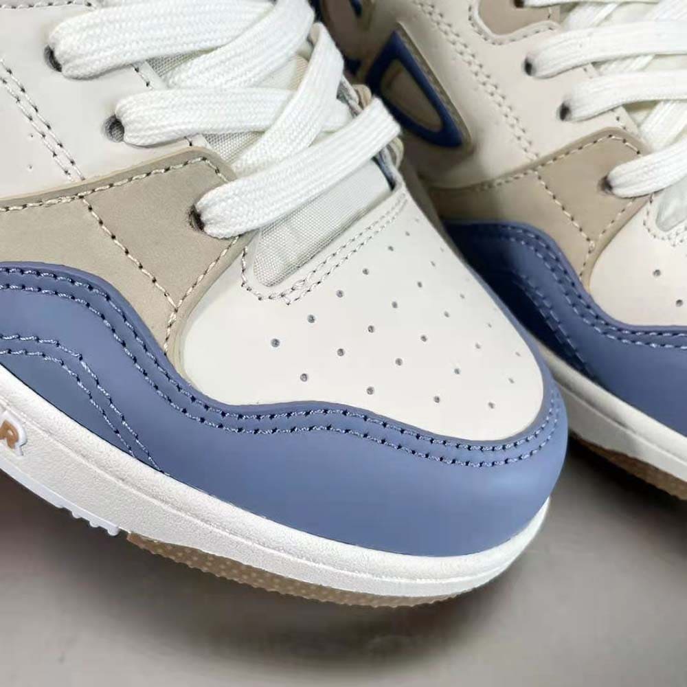 GIÀY DIOR B57 Mid-Top Sneaker Blue and Cream Smooth Calfskin and Beige Suede