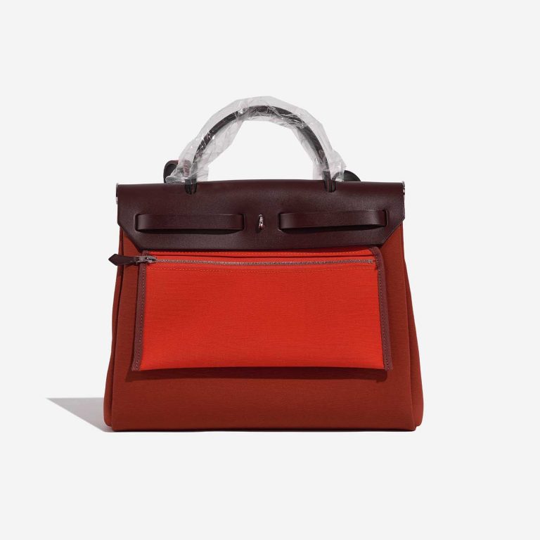 TÚI Hermès Herbag 31 Toile Vache Hunter Cuivre Orange Mécano Rouge Sellier