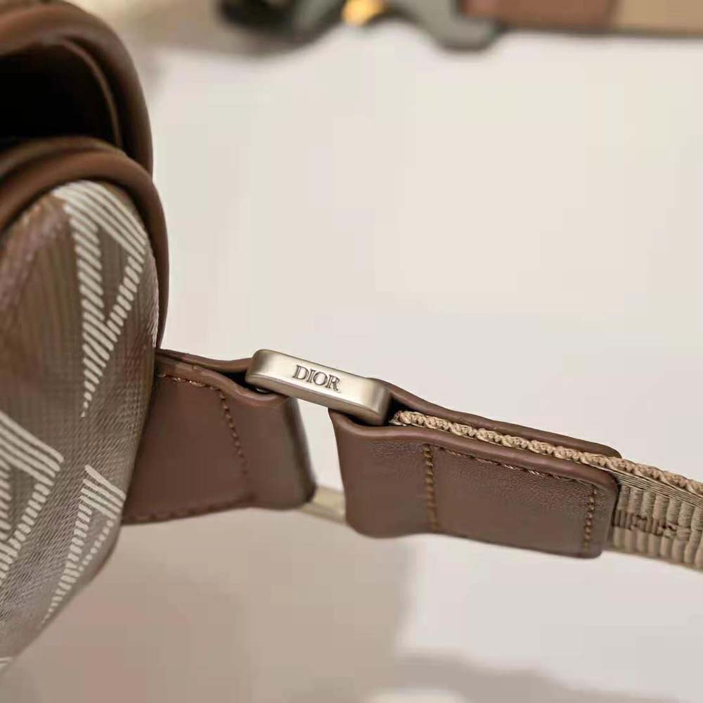 TÚI Dior Saddle Bag Coffee CD Diamond Canvas and Smooth Calfskin