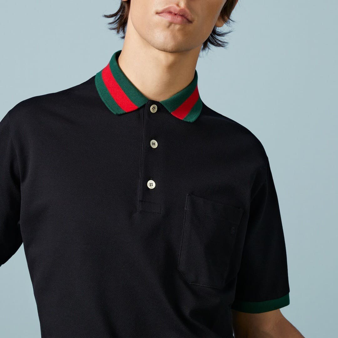 ÁO GUCCI GG POLO SHIRT MÀU ĐEN UNISEX