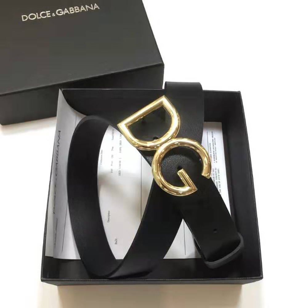 DÂY LƯNG Dolce Gabbana Dauphine Calfskin Belt-Black
