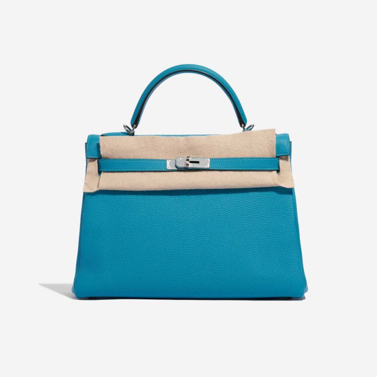 TÚI Hermès Kelly 32 Togo Blue Izmir Silver Buckle khóa trắng