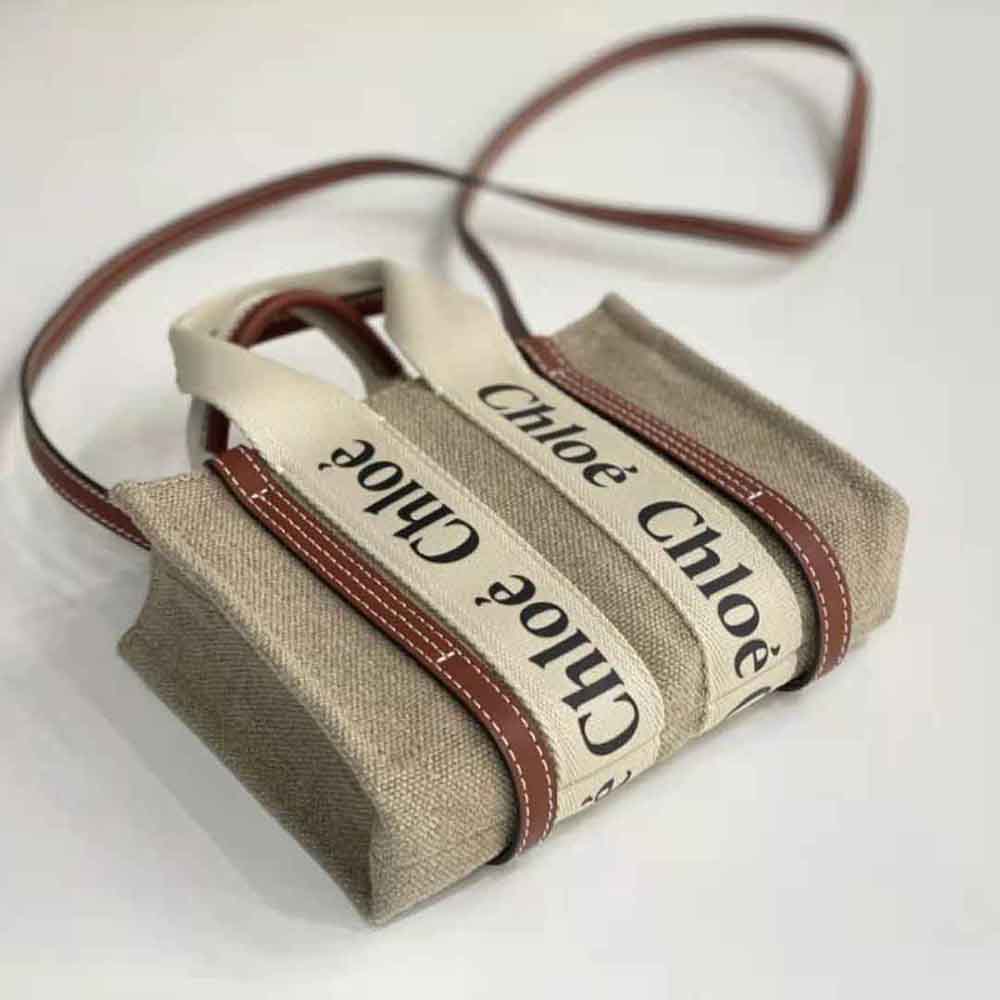 TÚI Chloe Women Mini Woody Tote Bag-Brown