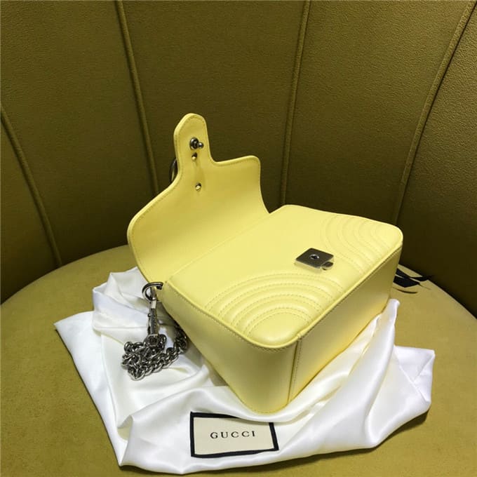 TÚI Gucci GG marmont mini top handle bag yellow Top Quality