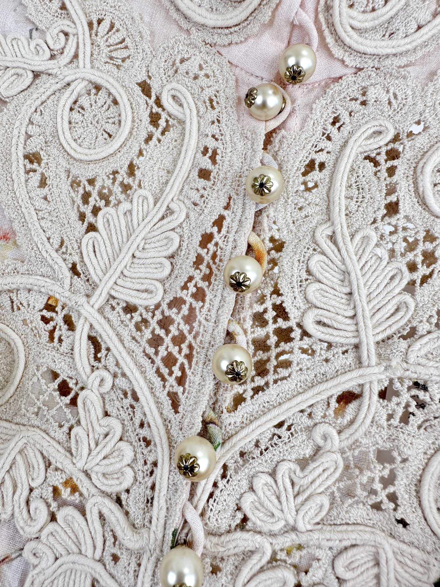 ÁO ZIMMERMANN Lace Fabric Flower Vintage Dress