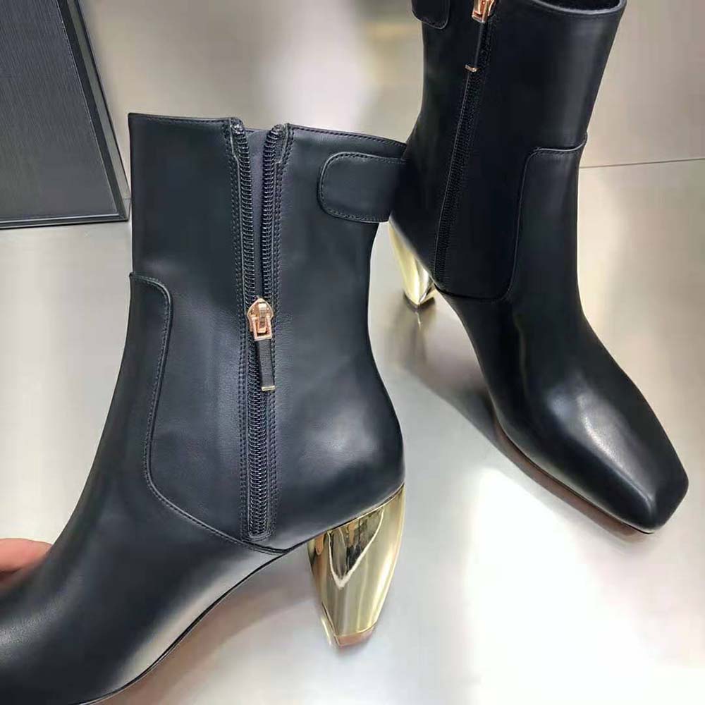 Giày Dior Women Rhodes Heeled Ankle Boot Black Supple Calfskin
