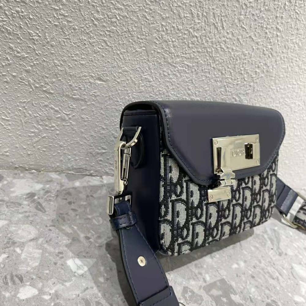 TÚI Dior Nano Pouch Beige and Black Dior Oblique Jacquard and Black Smooth Calfskin