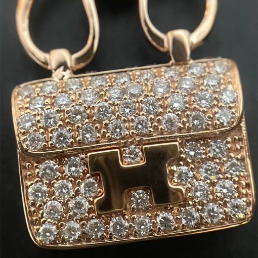 DÂY CHUYỀN HERMES CONSTANCE BAG DIAMOND GOLD 18K GOLD