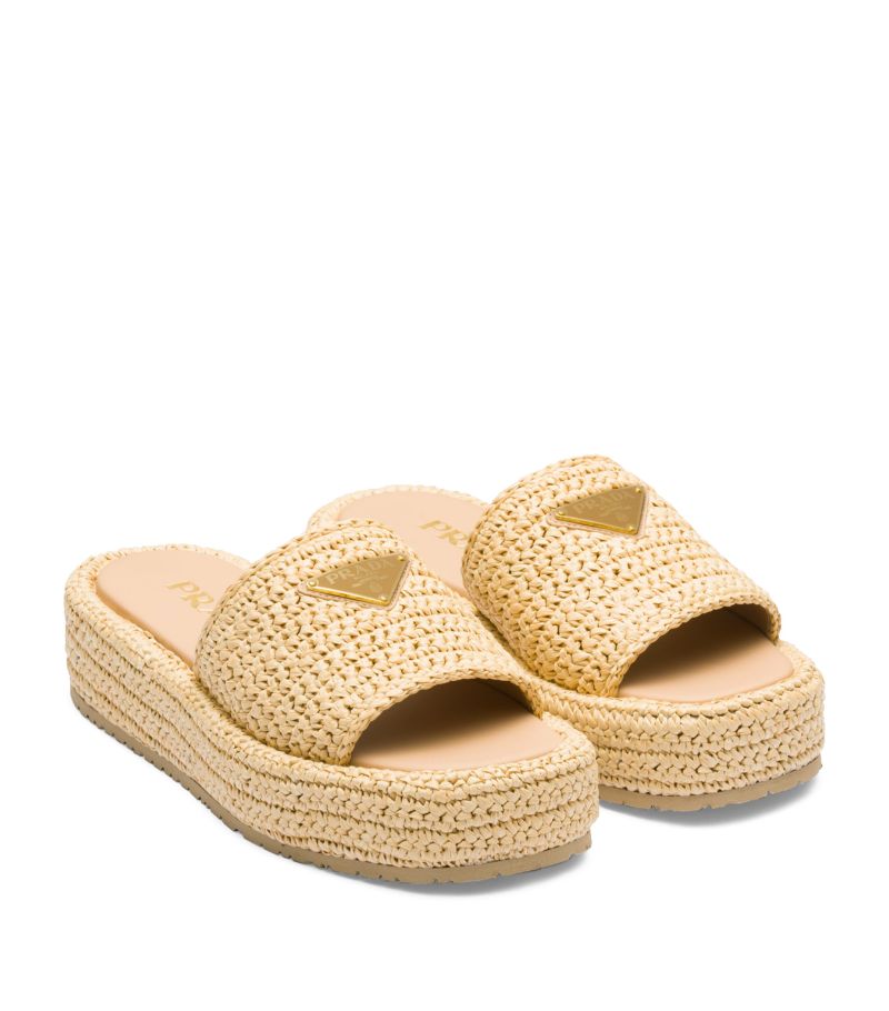 GIÀY PRADA Crochet Flatform Slides 35