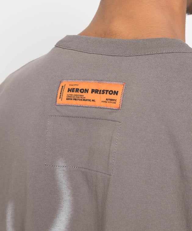 ÁO HERON PRESTON GRAY HERON LAW FLAMES PRINT T-SHIRT