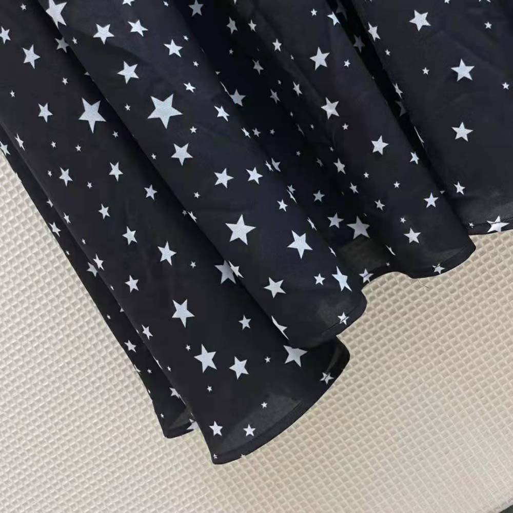 Váy Prada Printed Fluid Twill Dress-Black