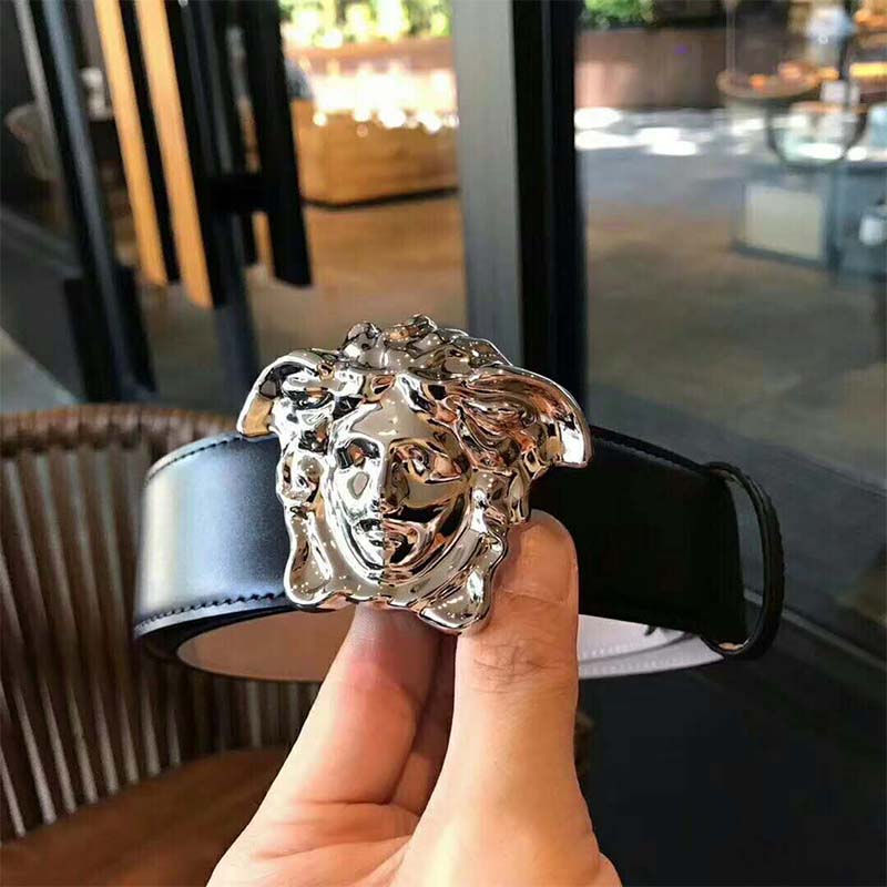 DÂY LƯNG Versace Palazzo Belt with Medusa Buckle-Black