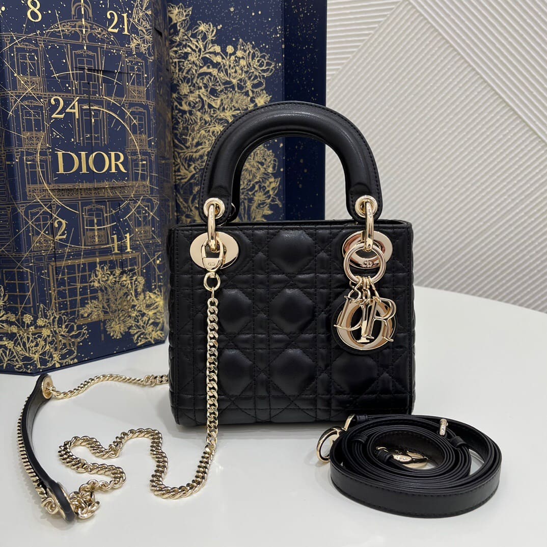 TÚI CHRISTIAN DIOR LADY DIOR CALFSKIN BLACK