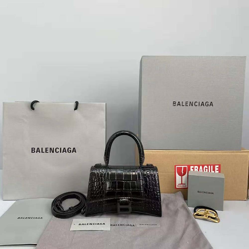 TÚI Balenciaga Hourglass XS Top Handle Bag-Black